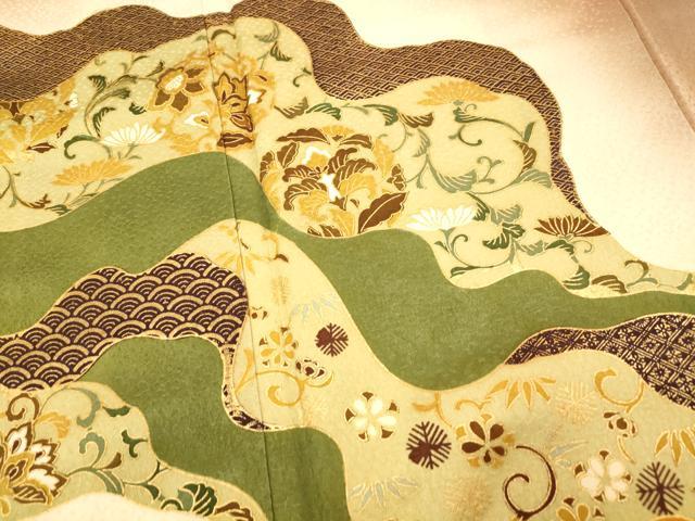 平和屋着物■訪問着 更紗花道長文 暈し染め 金彩 正絹 逸品 AABF3299fw