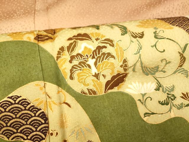 平和屋着物■訪問着 更紗花道長文 暈し染め 金彩 正絹 逸品 AABF3299fw