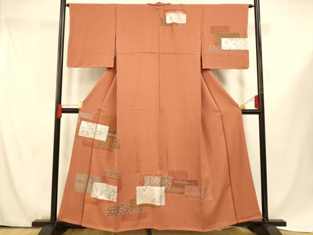 平和屋着物■訪問着 色紙更紗花文 金銀彩 正絹 逸品 未使用 AABF3320fw