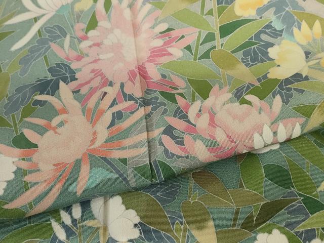 平和屋着物●訪問着 友禅 作家物 枝花文 正絹 逸品 AABF3321nf