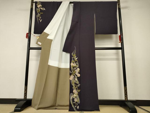 平和屋着物●こむさでもーど・COMME CA DU MODE 訪問着 流水花文 やまと誂製 正絹 逸品 AABF3322nf