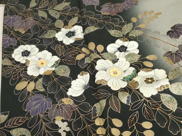 平和屋着物●螺鈿作家 甲斐泰造 訪問着 辻が花 螺鈿 暈し染め 金彩 ロング丈 正絹 逸品 AABF3327nf