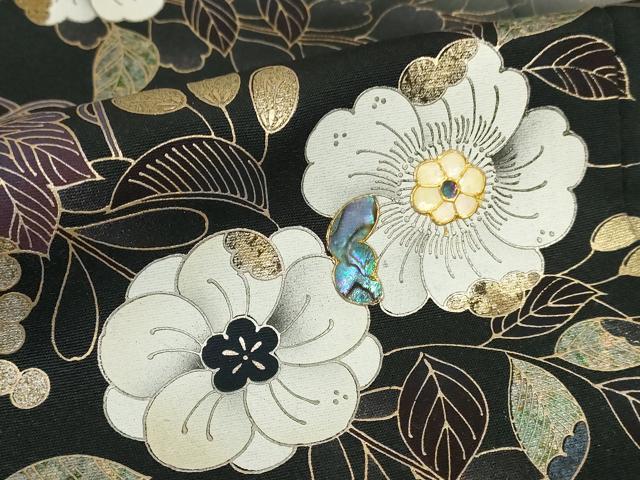 平和屋着物●螺鈿作家 甲斐泰造 訪問着 辻が花 螺鈿 暈し染め 金彩 ロング丈 正絹 逸品 AABF3327nf