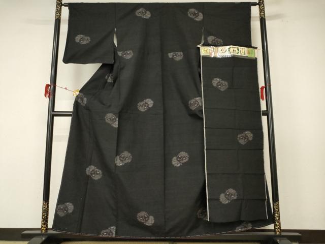 平和屋着物●結城紬 100亀甲 飛び亀甲柄 雪輪花文 井上商事株式会社 証紙付き 正絹 逸品 未使用 AABF3337nf