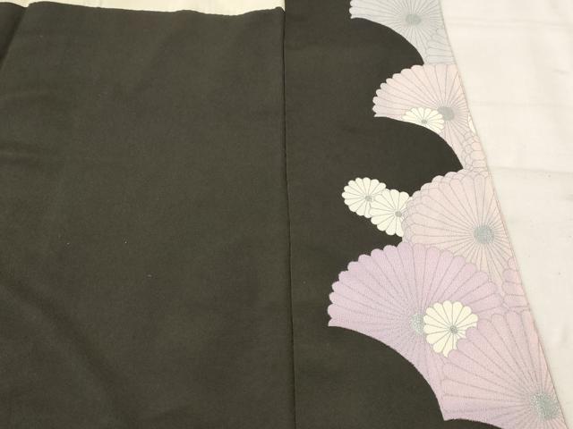 平和屋着物■豪華黒留袖 刺繍 草花文 銀糸 銀彩 正絹 逸品 AABF3367st