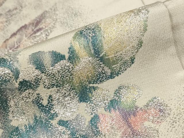 平和屋着物■上質な小紋 寿光織 舞花文 銀糸 正絹 逸品 AABF3376st