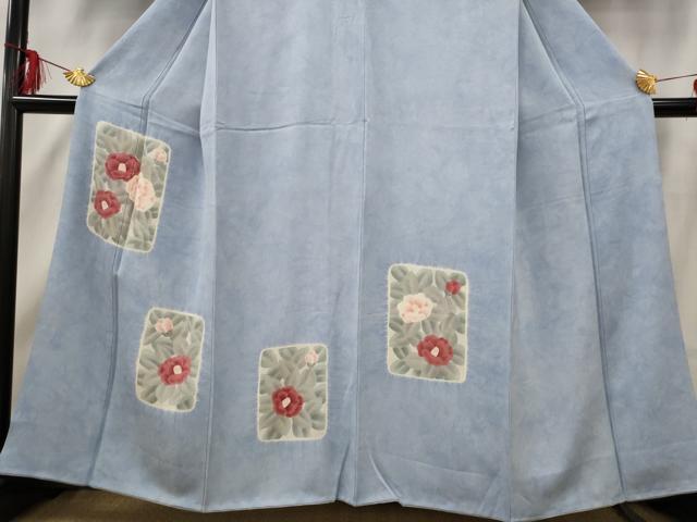 平和屋着物■訪問着 絞り 色紙花文 正絹 逸品 AABF3387st