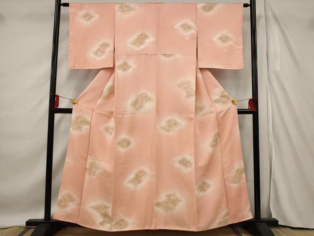 平和屋着物■上質な小紋 地紋起こし 花菱文 暈し染め 正絹 逸品 AABF3390st