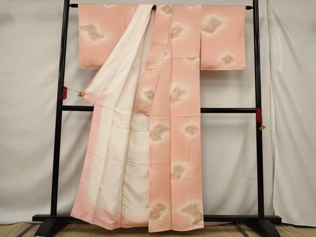 平和屋着物■上質な小紋 地紋起こし 花菱文 暈し染め 正絹 逸品 AABF3390st