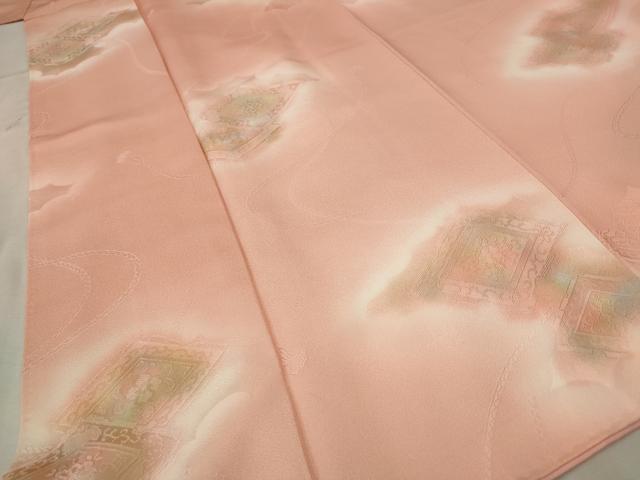 平和屋着物■上質な小紋 地紋起こし 花菱文 暈し染め 正絹 逸品 AABF3390st