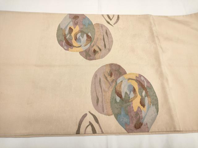 平和屋着物◎太鼓柄袋帯 花丸文 金銀糸 正絹 逸品 AABF3434iu