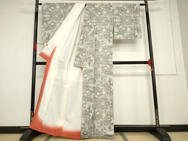 平和屋着物●都喜ヱ門 本場大島紬 白大島 林の路へ 立野ハツ子作 藤絹織物謹製 証紙付き 正絹 逸品 未使用 AABF3575ck