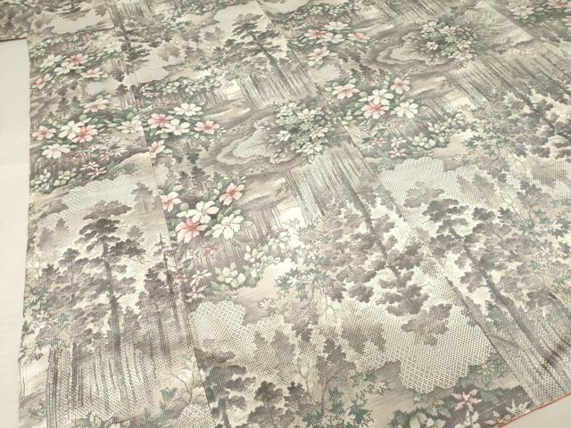 平和屋着物●都喜ヱ門 本場大島紬 白大島 林の路へ 立野ハツ子作 藤絹織物謹製 証紙付き 正絹 逸品 未使用 AABF3575ck