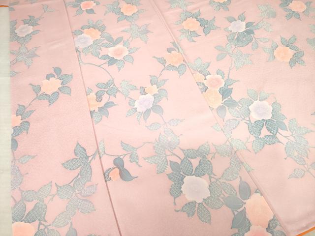 平和屋着物●上質な小紋 枝花文 正絹 逸品 AABF3580ck