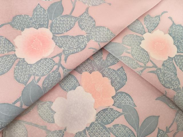平和屋着物●上質な小紋 枝花文 正絹 逸品 AABF3580ck