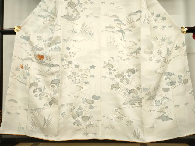 平和屋着物●訪問着 駒刺繍 舞花文 金彩 正絹 逸品 AABF3581ck