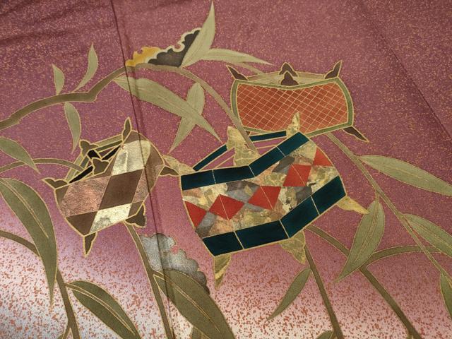 平和屋着物●ファッションデザイナー HIROKO KOSHINO コシノヒロコ 訪問着 糸巻文 暈し染め 金彩 正絹 逸品 AABF3582ck