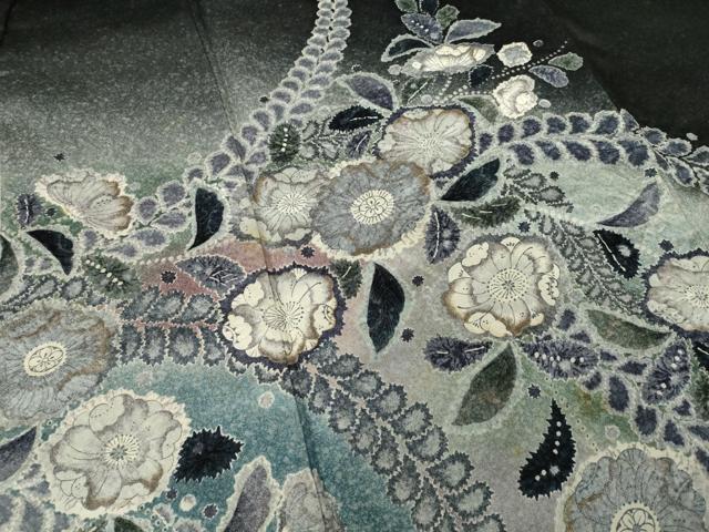平和屋着物●訪問着 作家物 孝美 辻が花 舞花文 正絹 逸品 AABF3610ck