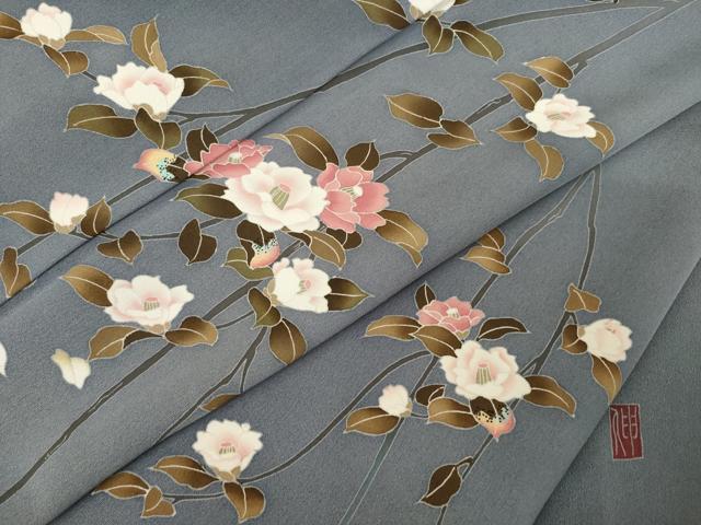 平和屋着物●訪問着 友禅 作家物 枝花文 正絹 逸品 AABF3611ck