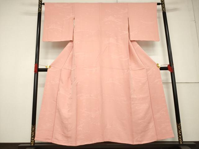 平和屋着物●上質な色無地 薄紅色 正絹 逸品 AABF3626ck