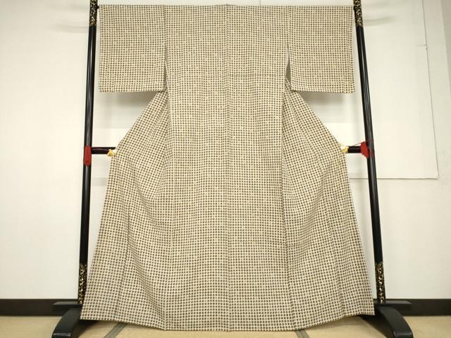 平和屋着物●小紋 渦巻文 さんび謹製 洗える着物 未使用 AABF3632ck