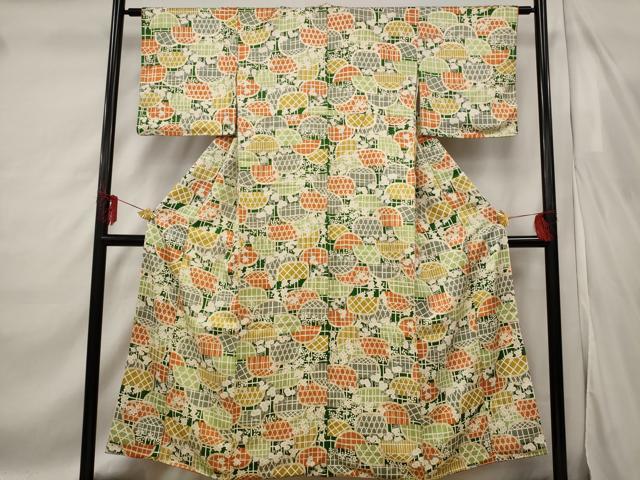 平和屋着物■上質な小紋 籬花文 金彩 正絹 逸品 AABF3646st