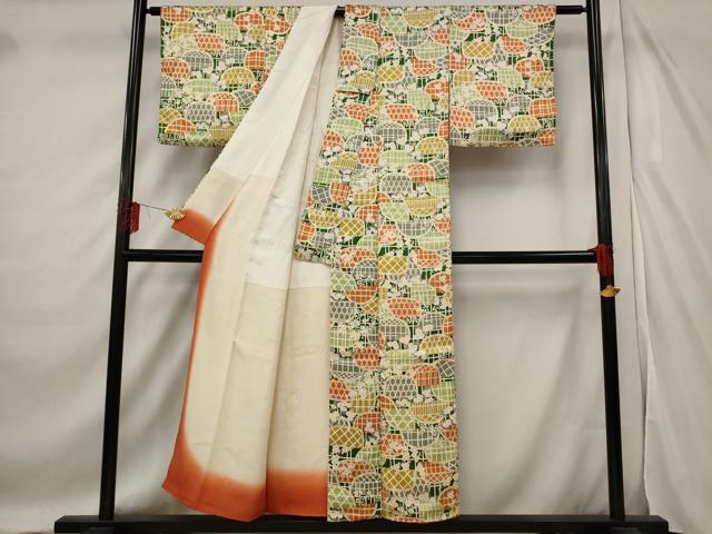 平和屋着物■上質な小紋 籬花文 金彩 正絹 逸品 AABF3646st
