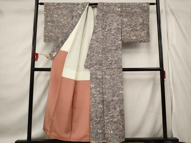 平和屋着物■上質な小紋 人物風景文 正絹 逸品 AABF3652st