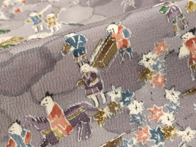 平和屋着物■上質な小紋 人物風景文 正絹 逸品 AABF3652st