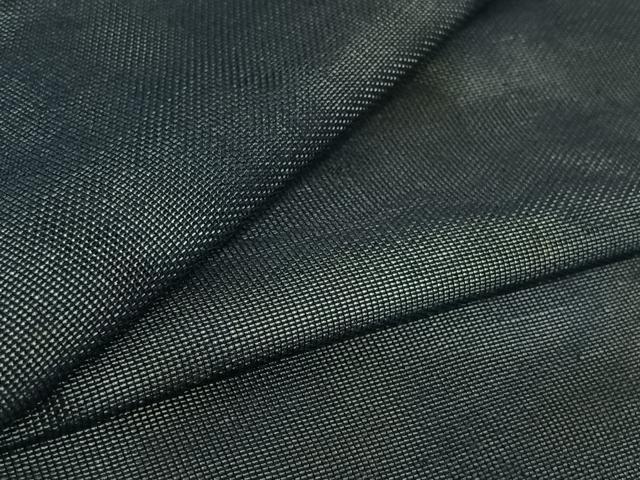 平和屋着物▽上質な色無地 無双 紗袷 紗×紗 留紺色 正絹 逸品 AABF3761jh