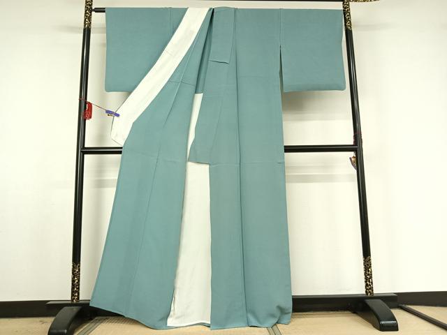 平和屋着物▽上質な色無地 単衣 勿忘草色 正絹 逸品 AABF3762jh
