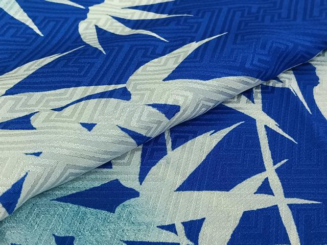 平和屋着物▽訪問着 単衣 笹の葉文 暈し染め 洗える着物 AABF3771jh