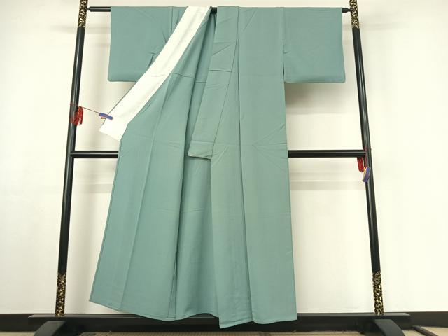 平和屋着物▽上質な色無地 単衣 浅縹色 正絹 逸品 AABF3775jh