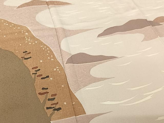 平和屋着物▽訪問着 単衣 作家物 風景文 正絹 逸品 AABF3777jh