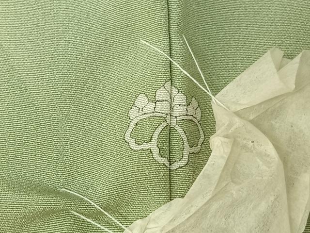 平和屋着物▽上質な色無地 単衣 錆青磁色 正絹 逸品 AABF3784jh