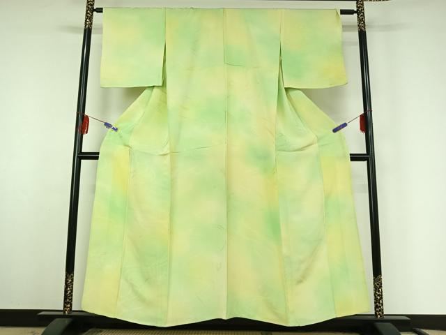 平和屋着物▽上質な小紋 単衣 霞文 暈し染め 正絹 逸品 AABF3795jh