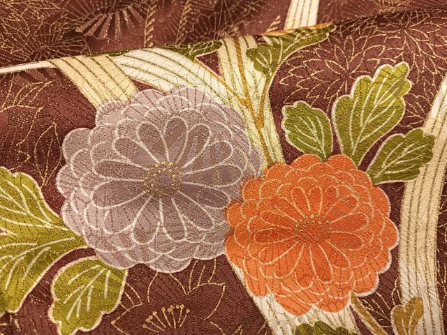 平和屋着物■訪問着 草花 金彩 金通し地 正絹 逸品 AABF3907ph