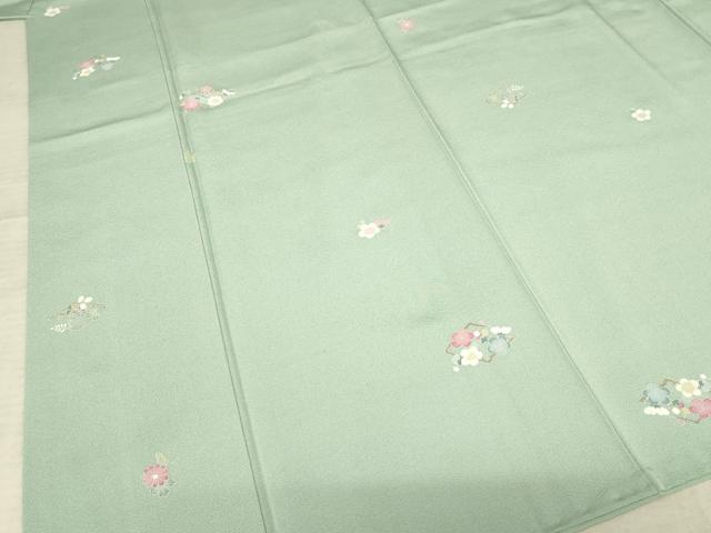 平和屋着物●上質な小紋 友禅 花菱文 正絹 逸品 AABF3930ck