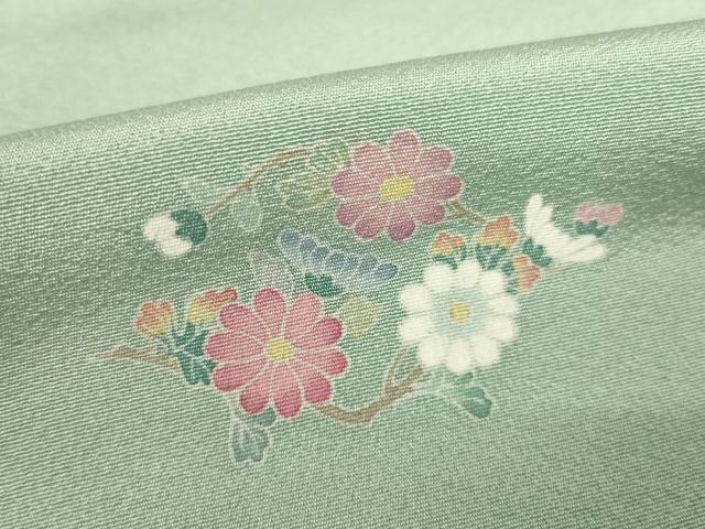 平和屋着物●上質な小紋 友禅 花菱文 正絹 逸品 AABF3930ck