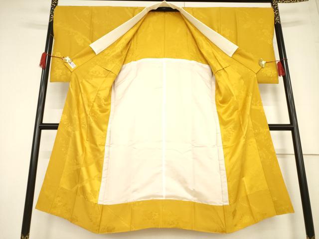 平和屋着物●長襦袢 無双仕立て 辻が花地紋 山吹色 やまと誂製 正絹 逸品 AABF3949ck