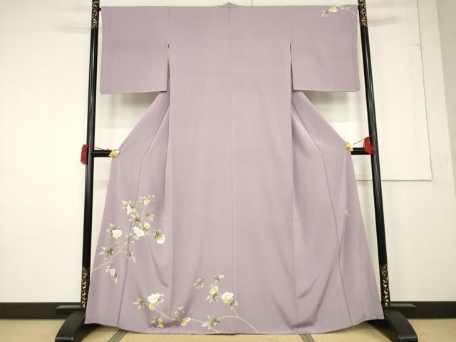 平和屋着物●本加賀友禅作家 松井眞夫 訪問着 枝花文 正絹 逸品 AABF3953ck
