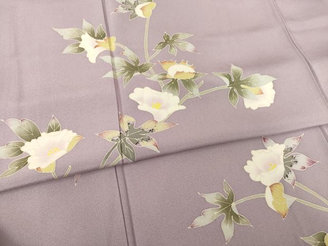 平和屋着物●本加賀友禅作家 松井眞夫 訪問着 枝花文 正絹 逸品 AABF3953ck