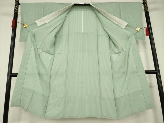 平和屋着物●長襦袢 無双仕立て 縞 半衿刺繍 正絹 逸品 AABF3962ck