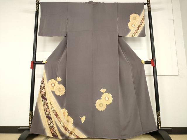 平和屋着物●訪問着 友禅 舞花文 暈し染め 金彩 正絹 逸品 未使用 AABF3963ck