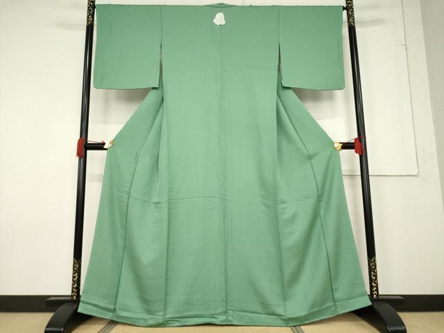 平和屋着物●上質な色無地 柳染色 正絹 逸品 AABF3966ck
