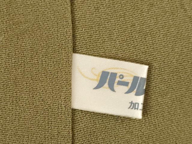 平和屋着物●美空ひばり 色無地 横段花地紋 媚茶色 正絹 逸品 AABF3972ck