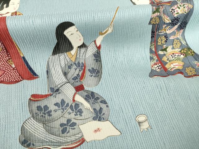 平和屋着物●訪問着 手描き 女人文 正絹 逸品 AABF3982ck