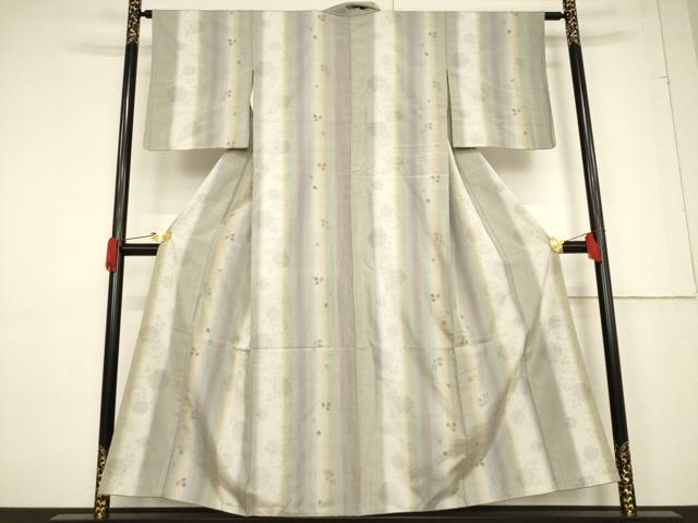 平和屋着物●結城紬 奥順 はたおり娘 80亀甲 雪輪重ね間道 正絹 逸品 未使用 AABF4000ck