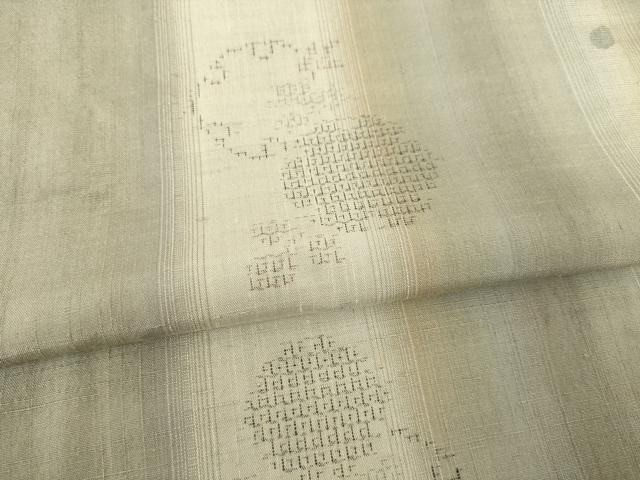 平和屋着物●結城紬 奥順 はたおり娘 80亀甲 雪輪重ね間道 正絹 逸品 未使用 AABF4000ck