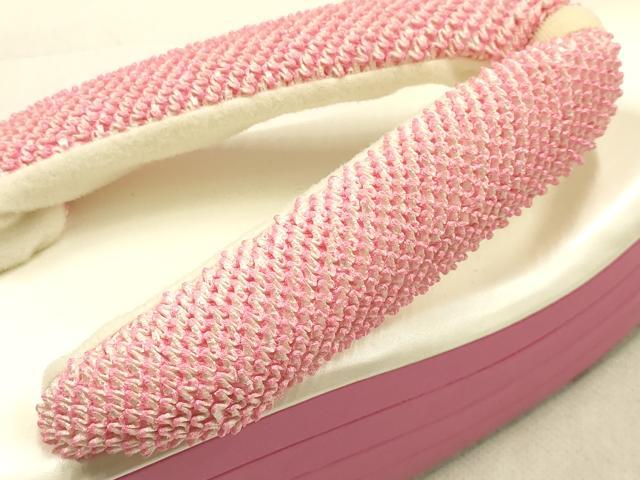 平和屋着物●和装小物 和装草履 厚底 ハイヒール草履 総絞り 箱付き 逸品 AABF4046ay